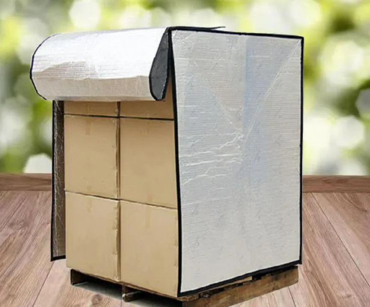 Food and Beverages Transportation Aluminum Foil Bubble Insulated Bag Thermal Pallet Cover Package of Cooler Chain for Shipping Chocolates and Perishable Goods